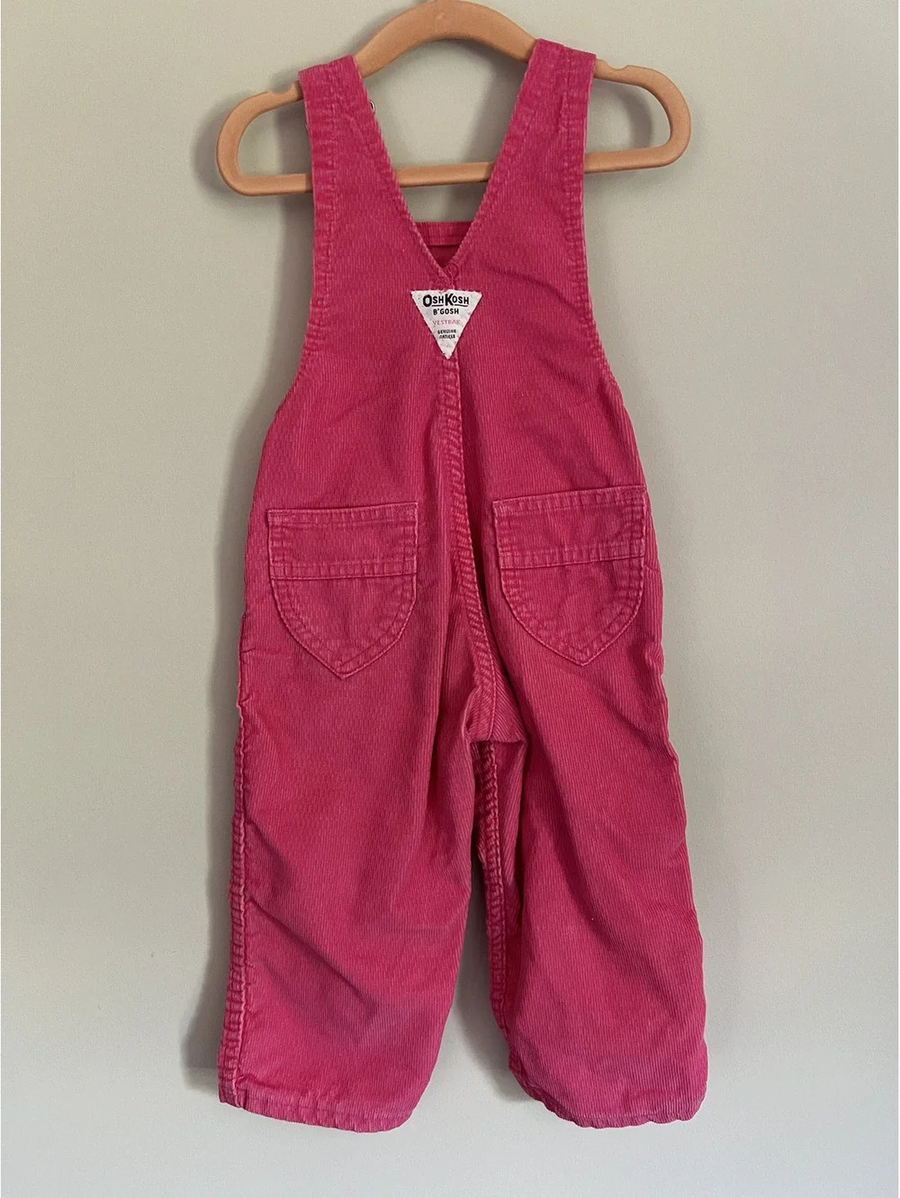 Vintage OshKosh B'Gosh Pink Corduroy Overalls, Made in USA